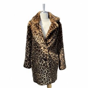 Zara Brown Leopard Print Teddy Jacket